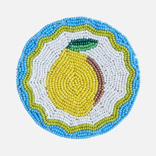 Beaded Coasters - Lemon, Set of Four