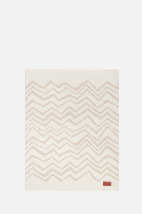 Graffiti Plaid in virgin wool 135x180 cm with chevron pattern