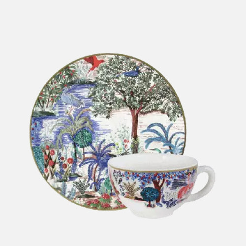 Set of 2 Tea Cups & Saucers - The Palace Garden
