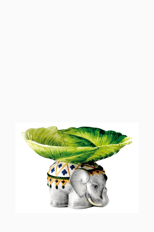 Hand-Painted Elephant Ceramic Fruit Bowl – Italian Made