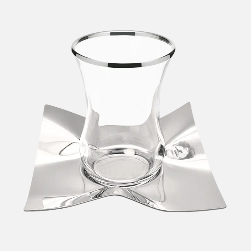 Carissa Istikana Tea Cup, Silver, Set of 6