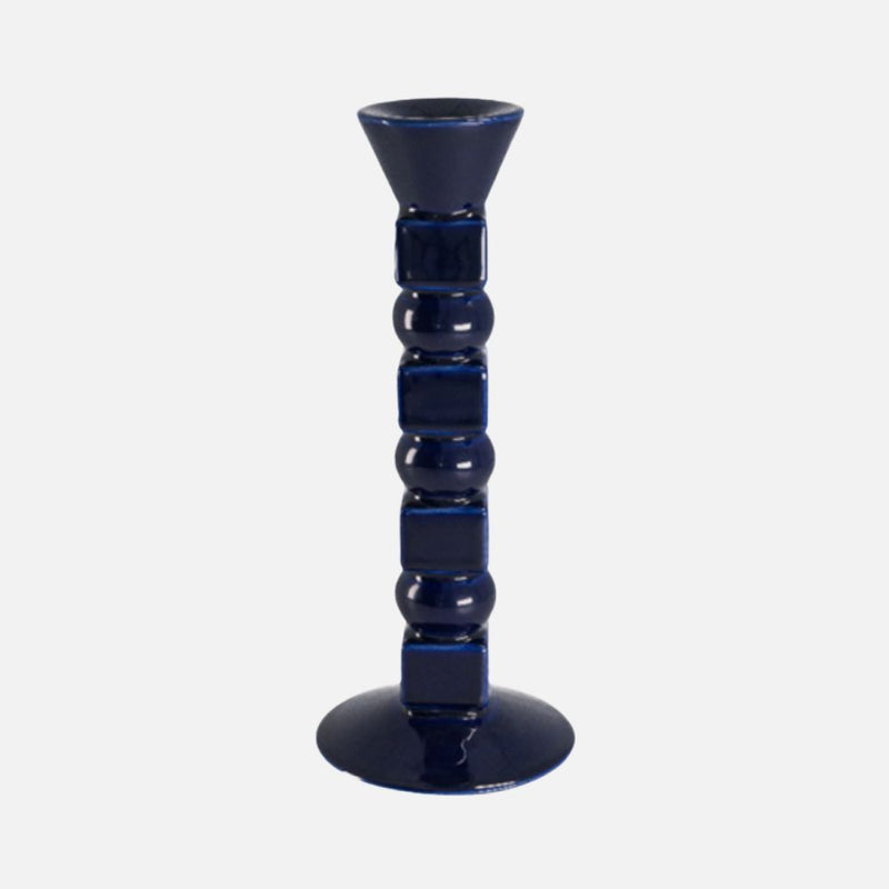 Anna Ceramic Candle Holder, Midnight Blue, 25cm
