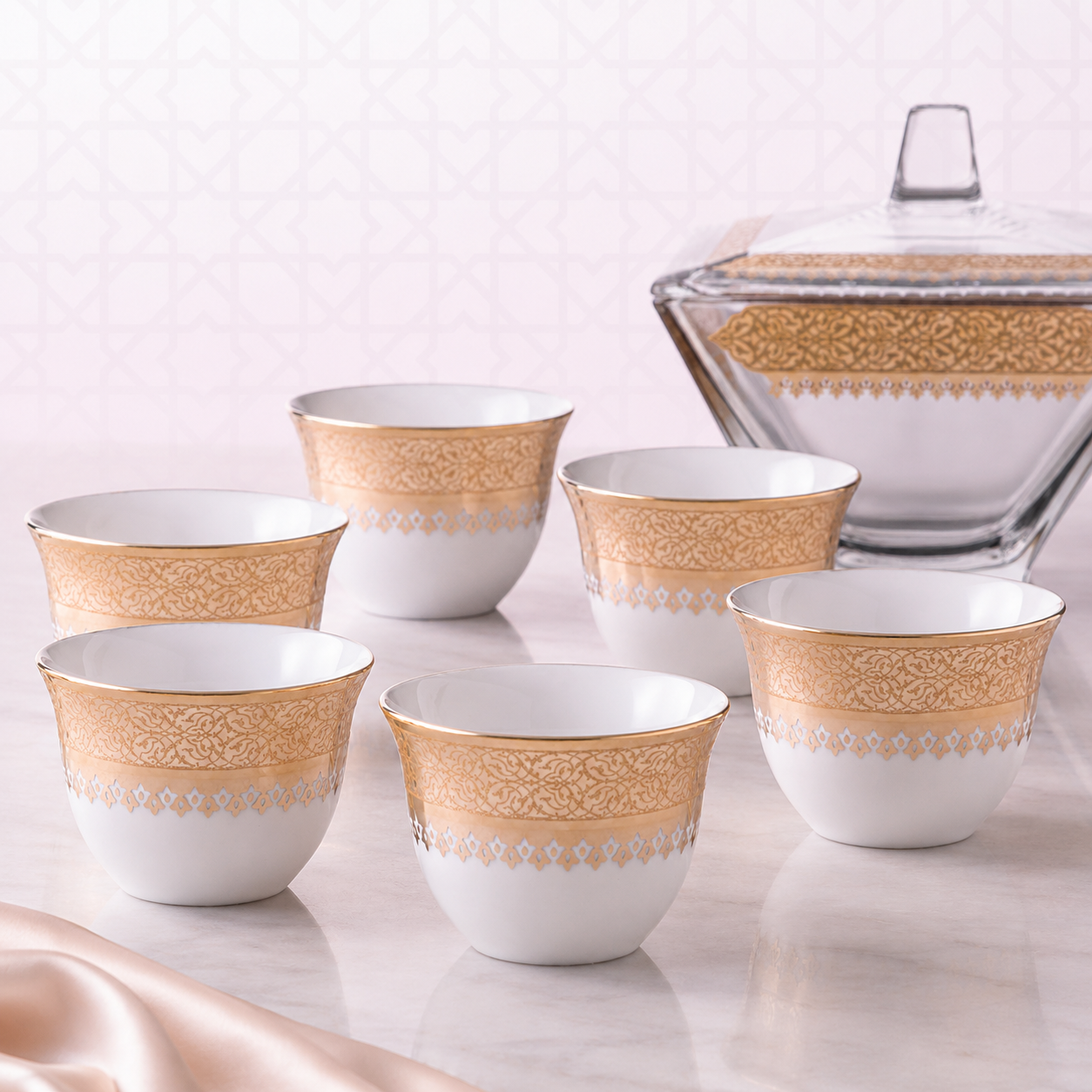 Dimlaj Cordoba Set of 6 Pcs Cawa Cups (Gold)