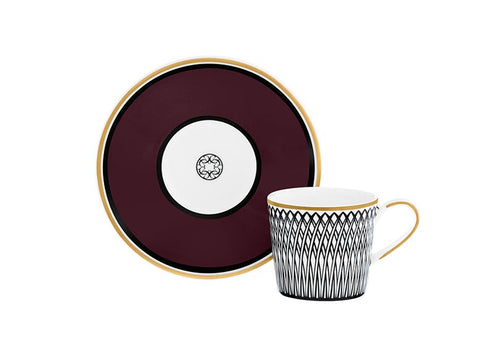 Burgundy Espresso Cup & Saucer – 9cl