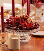 Spiral Round Crystal Tray with Foot 30cm – Clear