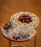 Spiral Round Crystal Tray with Foot 30cm – Clear