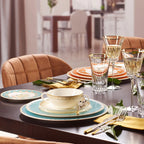 طبق مسطح من أكوامارين سمرقند مقاس 27 سم للمنزل