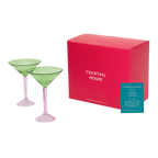 Martini Cocktail Glass Set of 2 – Multi Color Gift Pack