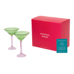 Martini Cocktail Glass Set of 2 – Multi Color Gift Pack
