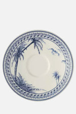 Set of 2 Tea Cups & Saucers - Blue Mismatched