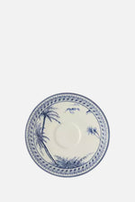 Set of 2 coffee cups & saucers - Blue mismatched