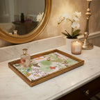 Paradise Garden Bamboo Edge Lacquer Vanity Tray