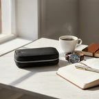 حافظة ساعة فيليب من قطعتين بسحاب - أسود