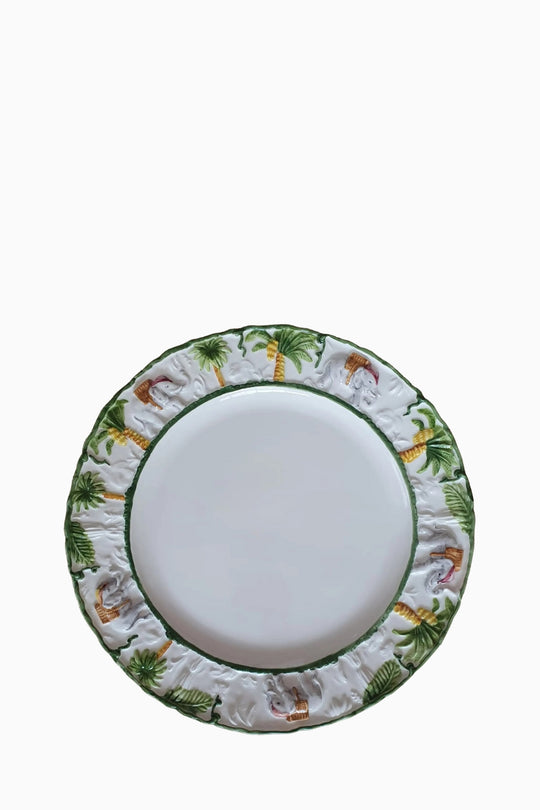 Hand-Painted Tropical Ceramic Dinner Plate – 28 cm