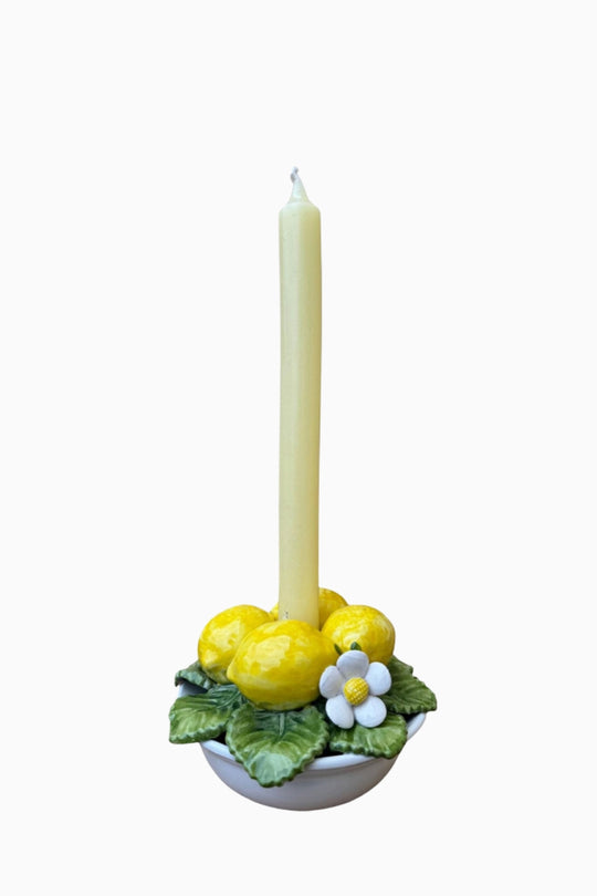 Lemon Collection Ceramic Taper Candle Holder