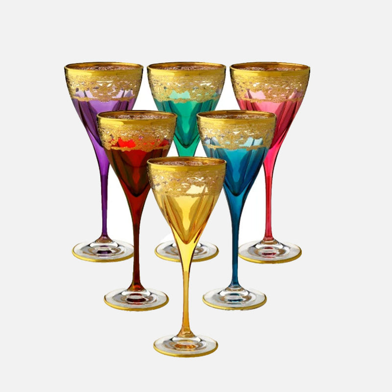 Rainbow Fusion Wine Glass, Set of 6