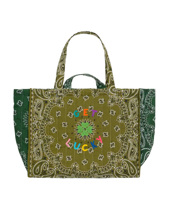 Call It Maxi Cabas Matelassé-Get Lucky Bronze/ Vert Week-End Tote Bag