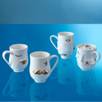 Gilded Gala Mug - Porcelain Coffee Cup with Gold Accents