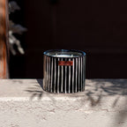 Hand-painted ceramic scented candle Zebra Stripe ( M )