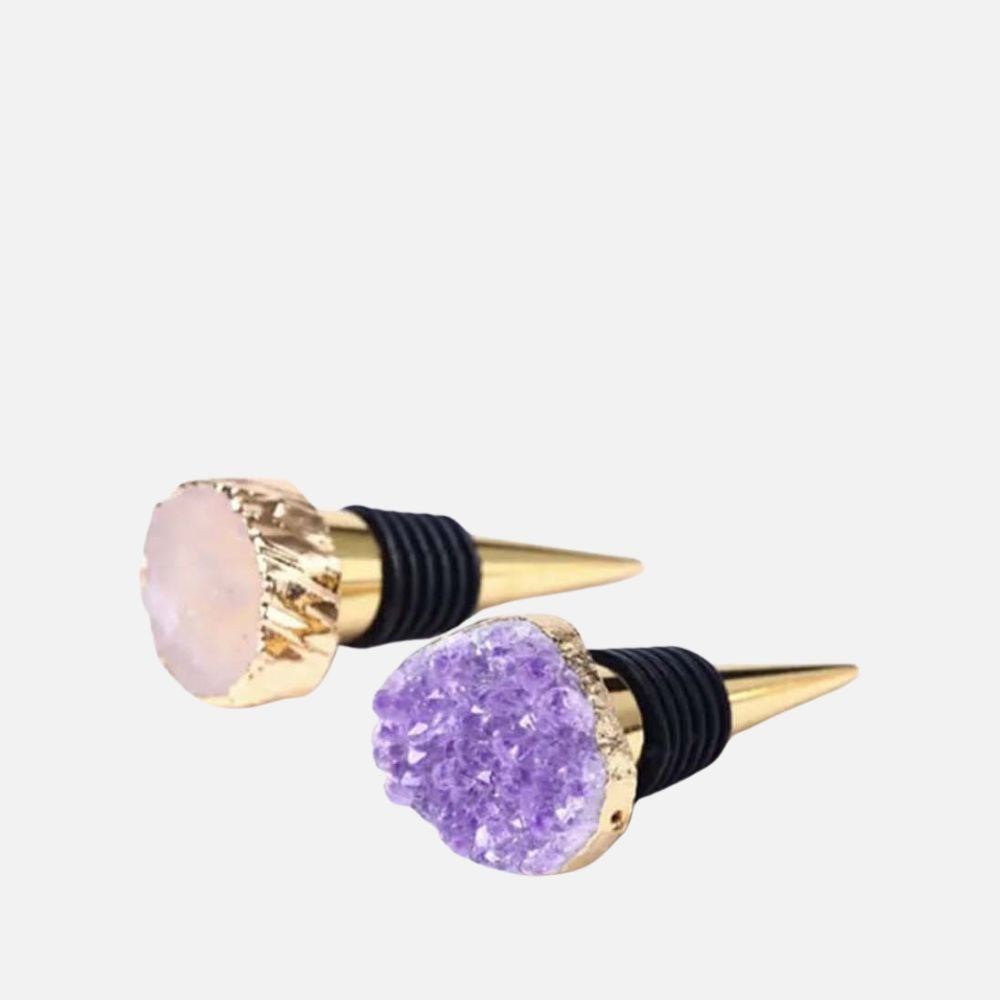 4 Grey Agate Coasters & 2 Bottle Toppers