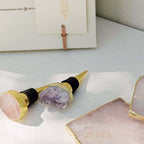4 Rose Quartz Coasters & 2 Bottle Toppers