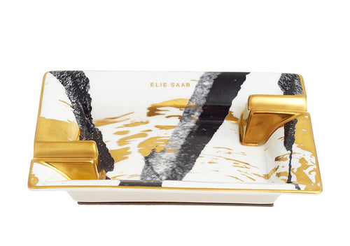 Golden Sumi-e Cigar Ashtray – 20x16cm