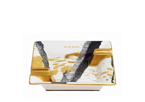 Golden Sumi-e Square Ashtray – 16cm