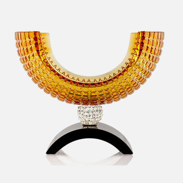 Luxe Amber Bowl 34cm with Black Base