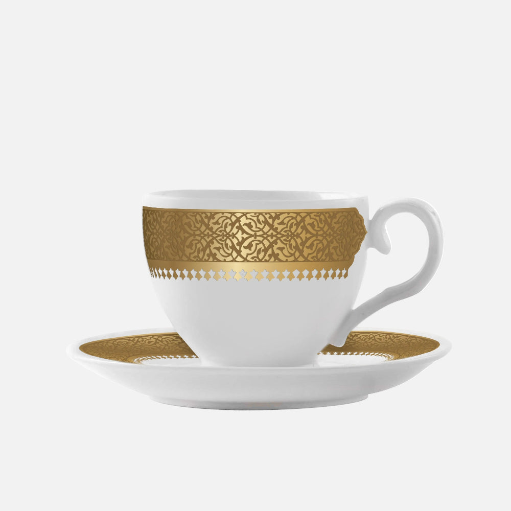 Dimlaj Cordoba Set of 6 Pcs Turkish Coffee Cups and Saucers (Gold) - Premium Coffee Sets from Cordoba By Dimlaj - Just $265! 