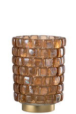 Hurricane Square Mosaic Glass Candle Holder – Large