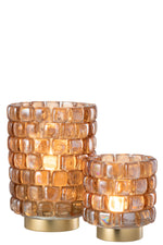 Hurricane Square Mosaic Glass Candle Holder – Large