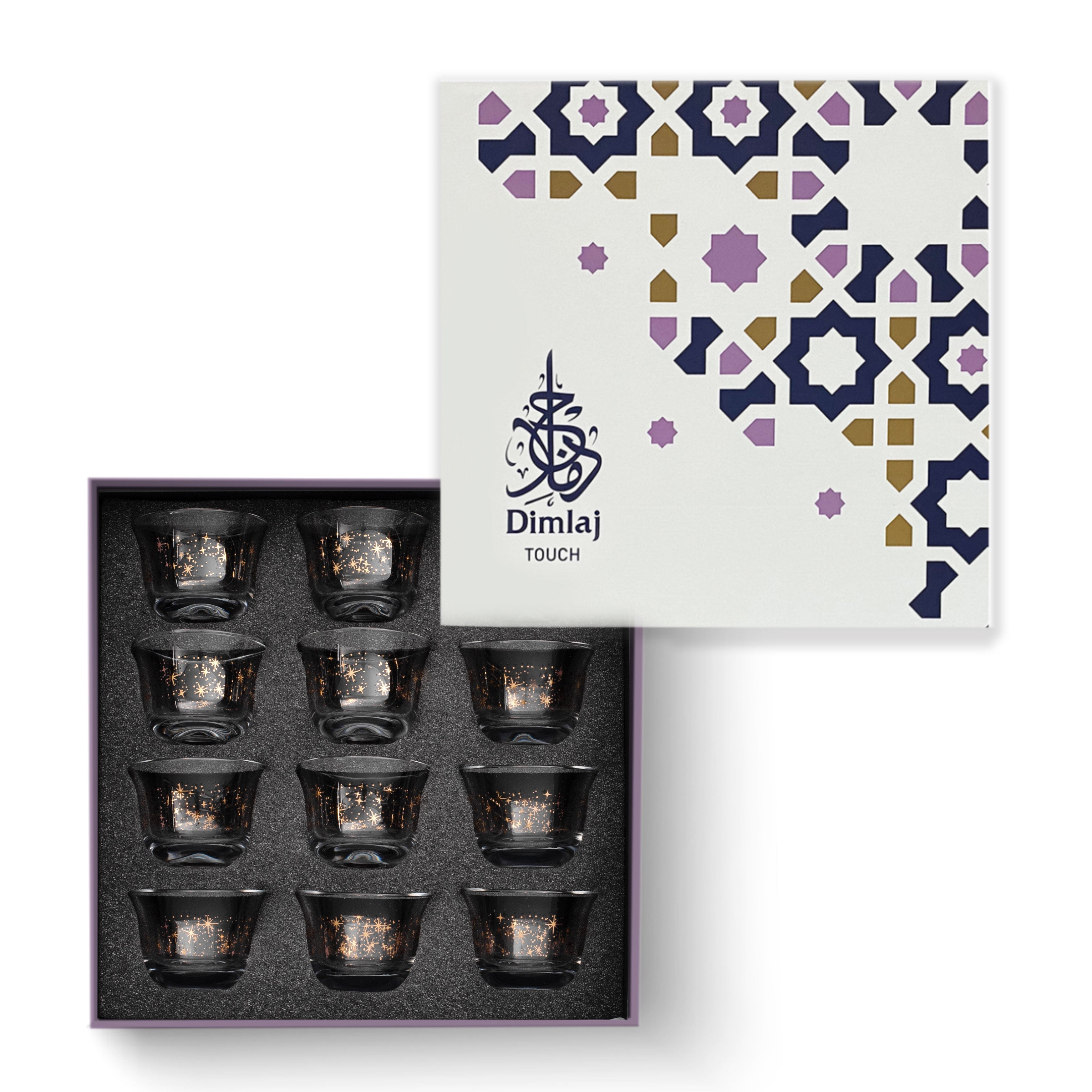 Dimlaj Touch Glimmer Set of 12 Pcs Cawa Cups Gold - Premium Cawa Cups from Dimlaj Touch - Just $135! 