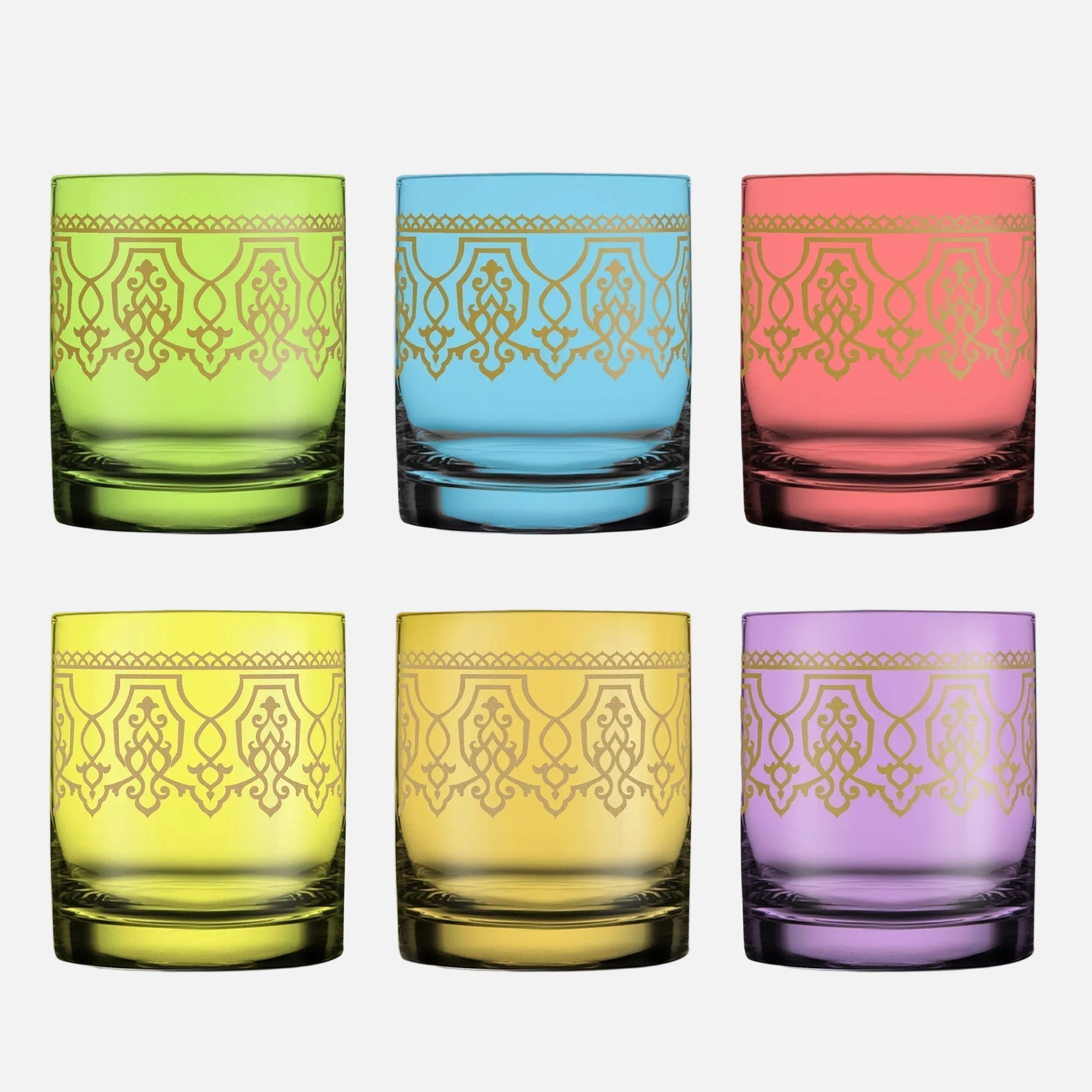 Dimlaj Touch Casablanca Set of 6 Pcs Short Tumblers Mixed Color - Premium Tumblers from Dimlaj Touch - Just $135! 