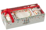 Nutcracker Tea Cup & Saucer Set – White Ceramic (Box of 4)