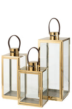 Lantern Square Metal & Glass Decorative Lantern – Gold