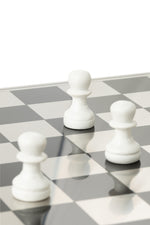 Gold & White Polyresin Chess Set – Deluxe Board 61 cm