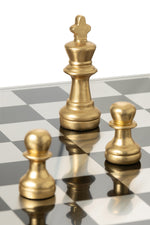 Gold & White Polyresin Chess Set – Deluxe Board 61 cm