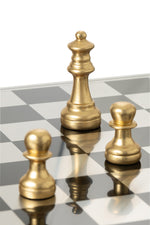 Gold & White Polyresin Chess Set – Deluxe Board 61 cm