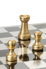 Gold & White Polyresin Chess Set – Deluxe Board 61 cm