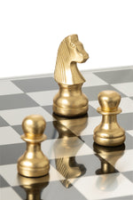 Gold & White Polyresin Chess Set – Deluxe Board 61 cm