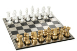 Gold & White Polyresin Chess Set – Deluxe Board 61 cm
