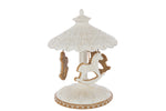 Carousel Gingerbread Figurine – Beige/White Holiday Decoration