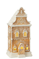 Gingerbread LED House Figurine – Holiday Decoration