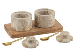 Marble Condiment Set – Natural/Beige