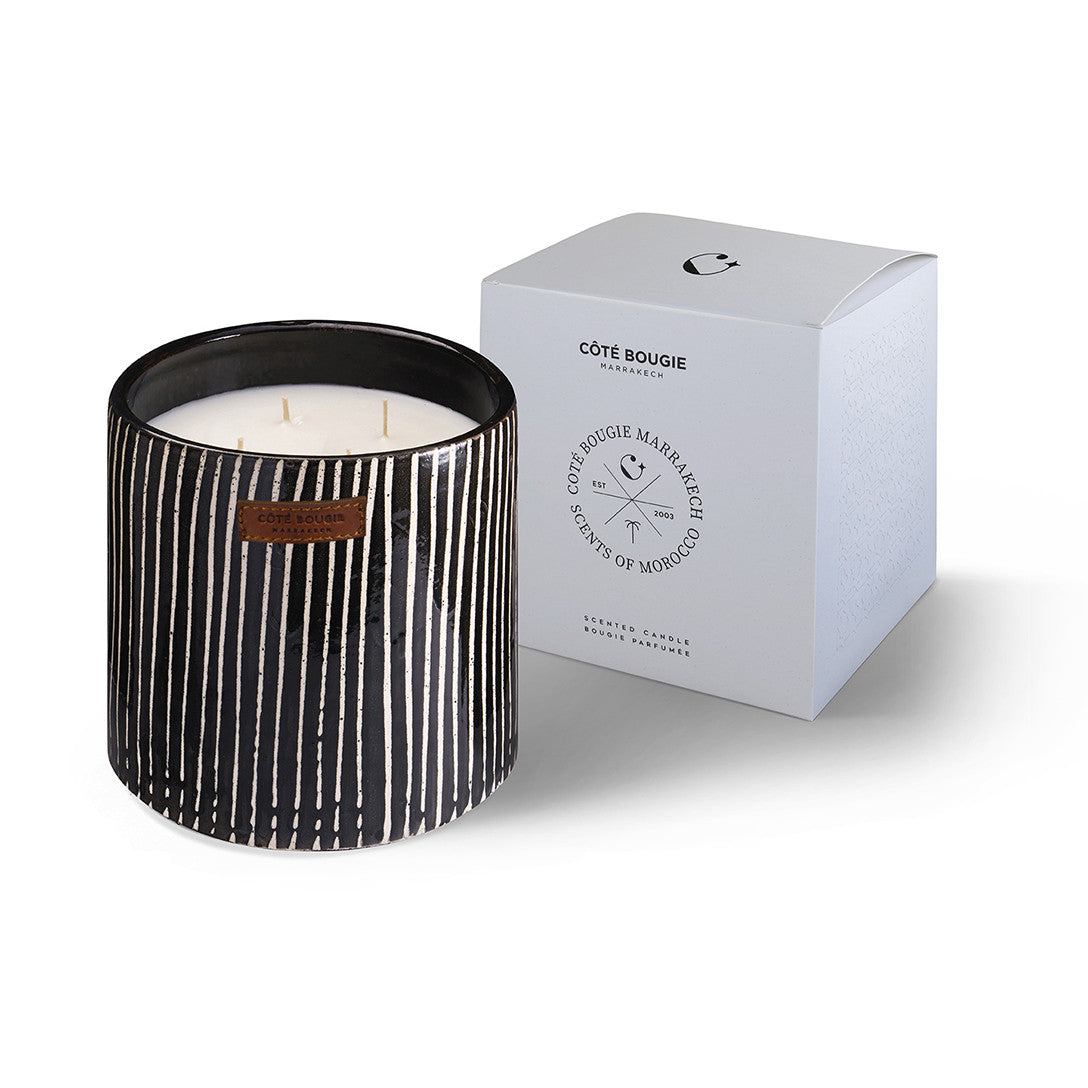 Hand-painted ceramic scented candle Zebre  Stripe -( XL )