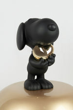Snoopy Heart Small Figurine - Black/Gold