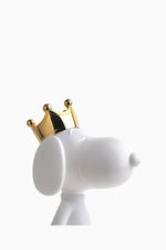 Snoopy Crown Bicolor Small Figurine - White/Gold