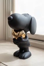 Snoopy Heart Small Figurine - Black/Gold