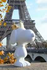 Snoopy Crown Bicolor Small Figurine - White/Gold