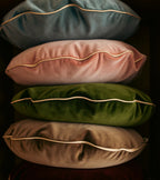 Bomboloni Round Cushion in Pink Velvet